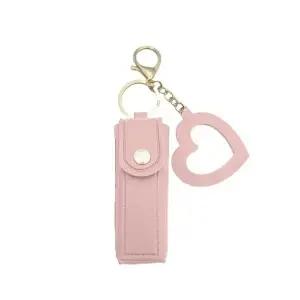 ( )립밤 립스틱 케이스 거울 수납 홀더 핑크 파우치 타입 휴대용 메이크업 정리