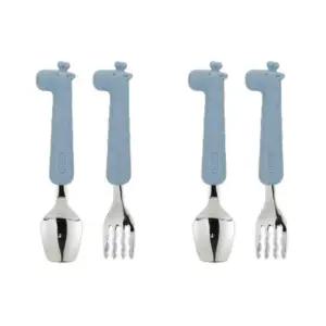 유아 자기주도 스텐 스푼 포크 케이스 세트 X2