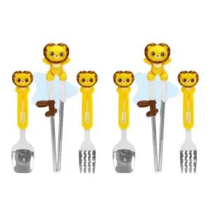 유아 스텐 스푼 포크 세트 연습용 젓가락 사자