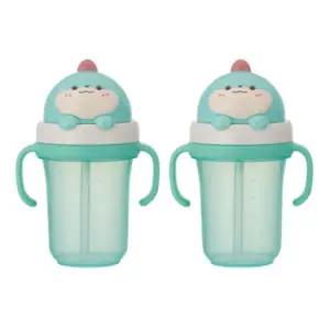 에.디.슨 유아컵 귀여운 빨대컵 휴대용 물컵 300ml 공룡