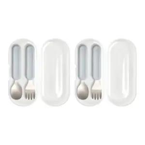 에.디.슨 베이비 유아 스푼 포크 휴대용 케이스 세트 X2