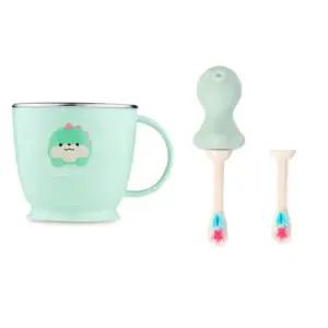 에.디.슨 양치컵 스텐 칫솔 세트 어린이집 준비물 민트