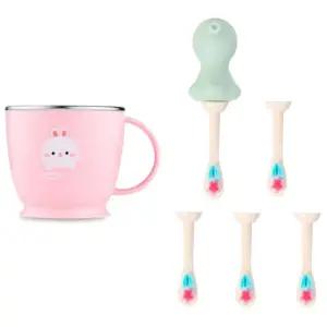 에.디.슨 양치컵 스텐 실리콘 헤드 칫솔 리필용 세트