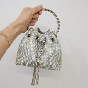 [패션] 큐빅 장식 원통형 여성용 토트백 숄더 복조리가방 보석포인트 데일리백