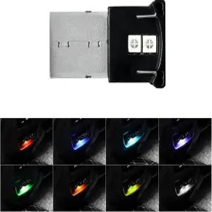SUVnie 미니 USB LED 조명 8가지 색상 RGB 자동차 실내 분위기 밝기 조절 가능 스마트 노트북 키보드 홈