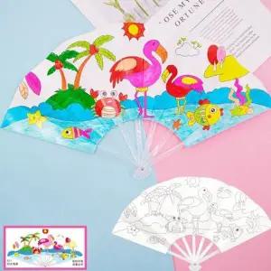 합죽선 종이부채 모양밑그림05 플라밍고 (50개 묶음)