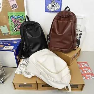 가죽 백팩 스타일 학생 남녀공용 러닝숄더백