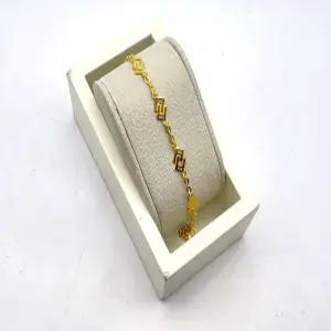 24K 순금 1돈 모던 스퀘어 포인트 팔찌(18K 연결고리 장식)