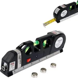 레벨 라인 도구 8피트/250만 미터 눈금자가 있는 표준 크로스 레벨러 바닥재 및 타일 설치용 다목적 키트