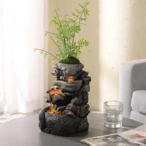 실내 장식과 분위기를 위한 LED 조명이 장착된 톨레보 테이블탑 워터 분수 진정 사운드 폭포 젠 릴랙세이션