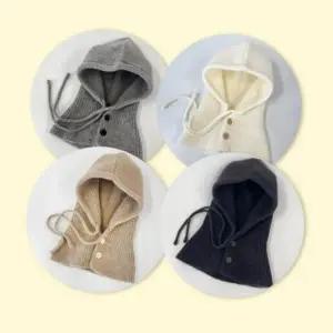 니트 바라클라바 후드 모자 넥워머 자전거