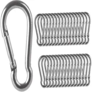 MIVIDE 32 팩 M6 x 2.36 인치 카라비너 클립 스프링 스냅 후크 304 스테인리스 스틸 헤비 듀티 퀵 링크