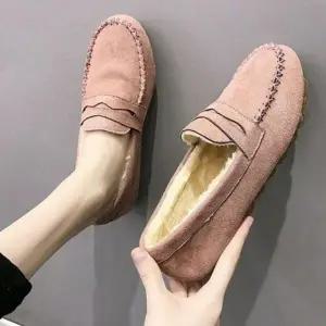 여성 스웨이드 단화 가벼운 학생 슬림슈즈