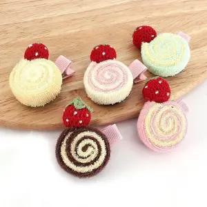 [아랑로랑] 쁘띠 롤케이크 집게핀헤어핀