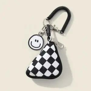 체크 파우치 키링 고리 키홀더 가방꾸미기
