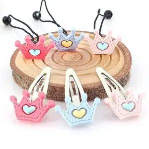 [아랑로랑] 무광스티치크라운 헤어방울똑딱핀(1+1)