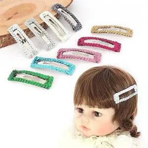 [아랑로랑] 올데이스팽글사각 똑딱핀 헤어핀