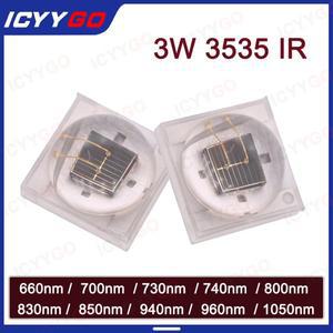 3W 3535 심적외선 IR 고전력 LED 광원 밴드 660nm 700nm 850nm 1050nm 램프 구슬