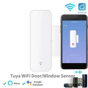 Tuya WiFi Zigbee 도어 센서 창문 접촉 열림 닫힘 APP 원격 제어 Alexa 및 Google Assistant 호환