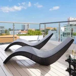 비치 라탄 썬베드 테라스 선배드 펜션 발코니 야외 수영장 의자