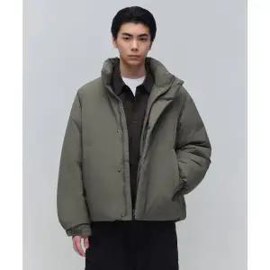 무신사스탠다드 데일리 푸퍼 미니멀 숏 패딩 재킷 더스티 카키 1631130