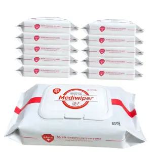 손소독물티슈 메디와이퍼 손소독 물티슈 10개입 80매