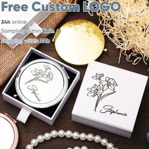 개인 맞춤형 소형 거울과 상자가 포함된 세례식 답례품 기념품 하객 선물 포켓