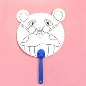 종이부채DIY모양밑그림곰 (100개 묶음)