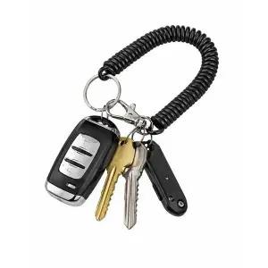 [셀러허브]스프링 분실방지 키링 블랙 가방 차키 고리 자동차 열쇠고리 (S45334844)