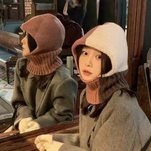 니트 바라크라바 후드 모자 방한 뜨개 겨울