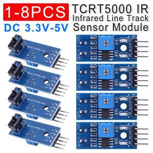 적외선 반사 IR 광전 센서 스위치 장벽 라인 트랙 모듈 DIY 키트 TCRT5000 3.3V-5V 1-8 개