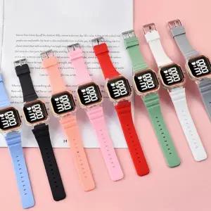 [셀러허브]LED 디지털 손목 시계 스크린 디스플레이 아이 공용 패션 컬러 사각 (S32586346)