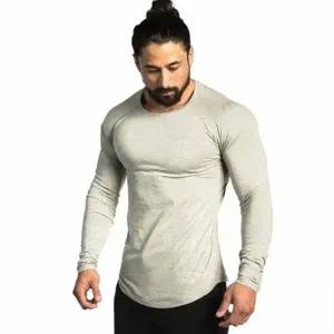 남성 머슬핏 긴팔 티셔츠 운동복 무지 베이직 헬스복 4색