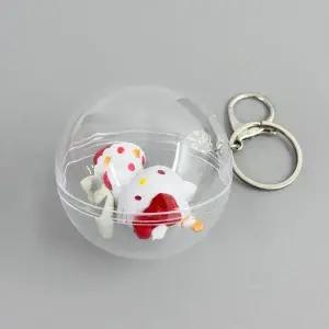 [셀러허브]투명 원형 캡슐 키링 캡슐키링 만들기 DIY 부자재 6cm (S43916642)