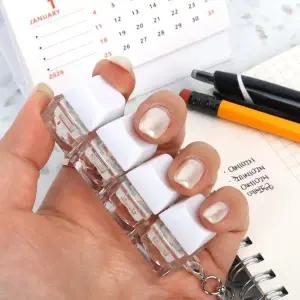 [셀러허브]딸깍이 키보드 4구 키캡키링 화이트 (S43941321)