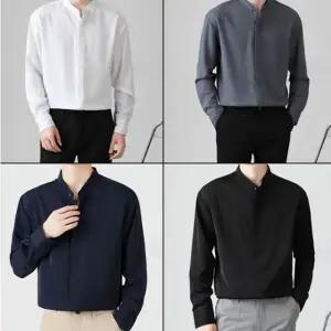 남자 기본핏 차이나카라 긴팔 셔츠 봄 가을 데일리