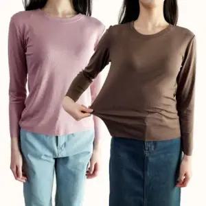 여자 긴팔티 가을 찰랑티 모달티 라운드넥 유넥 레이어드 이너 티셔츠