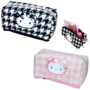 산리오 헬로키티 스퀘어 파우치_격자