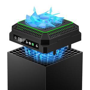 XBX 시리즈 X 쿨링 팬 방진 기능, 11가지 맞춤형 조명 모드, Xbox 콘솔 탑 쿨러와 호환되는 조절 가능한 냉각 시스템, 실리콘 먼지 플러그 1세트 + 커버 2세트 포함