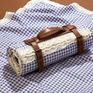 바이탈코지 방수 피크닉 담요 59 x 78인치 야외 접이식 2인치 더블 레이어 샌드프루프 비치 매트(캠핑 잔디