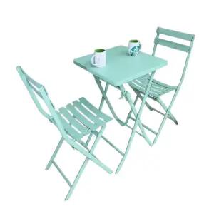 테라스 베란다 접이식 라운드 풀세트 철제 탁자