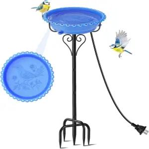 야외 겨울용 ODSNANIE 난방 조류 목욕 야외용 강력한 100W 온도 조절 물 그릇 정원 파티오 마당 잔디밭용