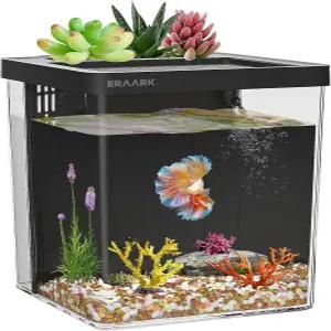 필터 LED 조명 워터 펌프 어항 스타터 키트 볼이 포함된 ERAARK 1.5 갤런 베타