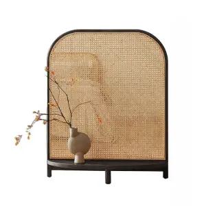 라탄 머리판 보드 인테리어 북유럽 침대 원목