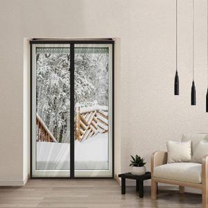 [2개구성] 삼정크린마스터 프리미엄 방풍커튼 사무실 용 블랙 자석 테이프 소 개폐식 방문 보온 LWDA3F31