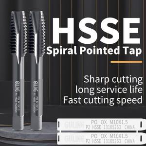 GULING HSSE-M35 JIS 표준 나선형 뾰족한 탭 플루트 M2 M2.5 M3 M4 M5 M6 M8 M10 기계 스레드 산화