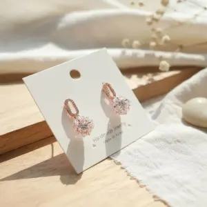 여성 고급 영롱 지르코니아 드롭 귀걸이