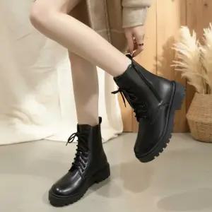 여성용 일상 캐주얼 레이스업 첼시 부츠
