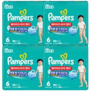 팸퍼스 2025 베이비드라이 팬티형 기저귀 6단계 240매