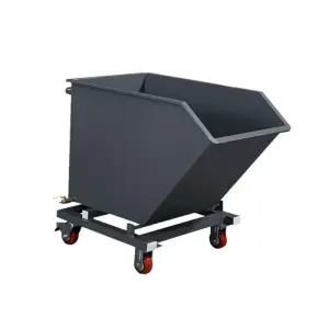 기계실습장 칩통 폐기물 쇳가루 덤프박스 이동식 구르마 이동 공작기계